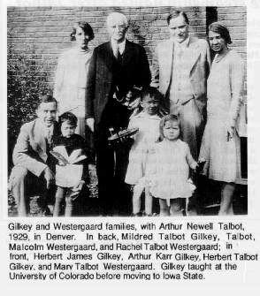 Gilkey and Westergaard families, with Arthur Newell Talbot, 1929,
	in Denver.