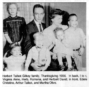 Herbert Talbot Gilkey family, Thanksgiving 1956.