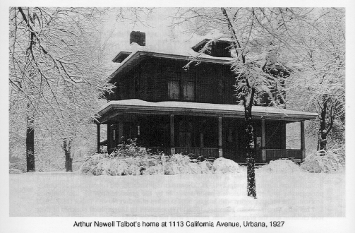 Arthur Newell Talbot's home at 1113 California Avenue, Urbana,
	1927