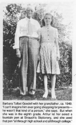 Barbara Talbot Goodell with her grandfather, ca. 1940.