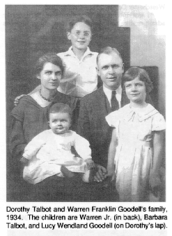 Dorothy Talbot and Warren Franklin Goodell's family, 1934.