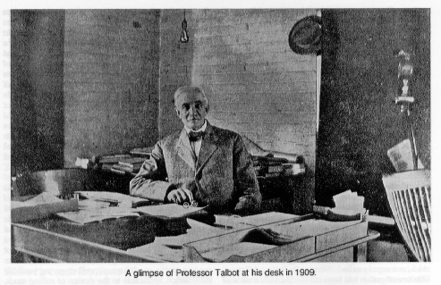 A glimpse of Professor Talbot at his desk in 1909.