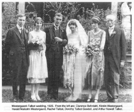 Westergaard-Talbot wedding, 1925.
